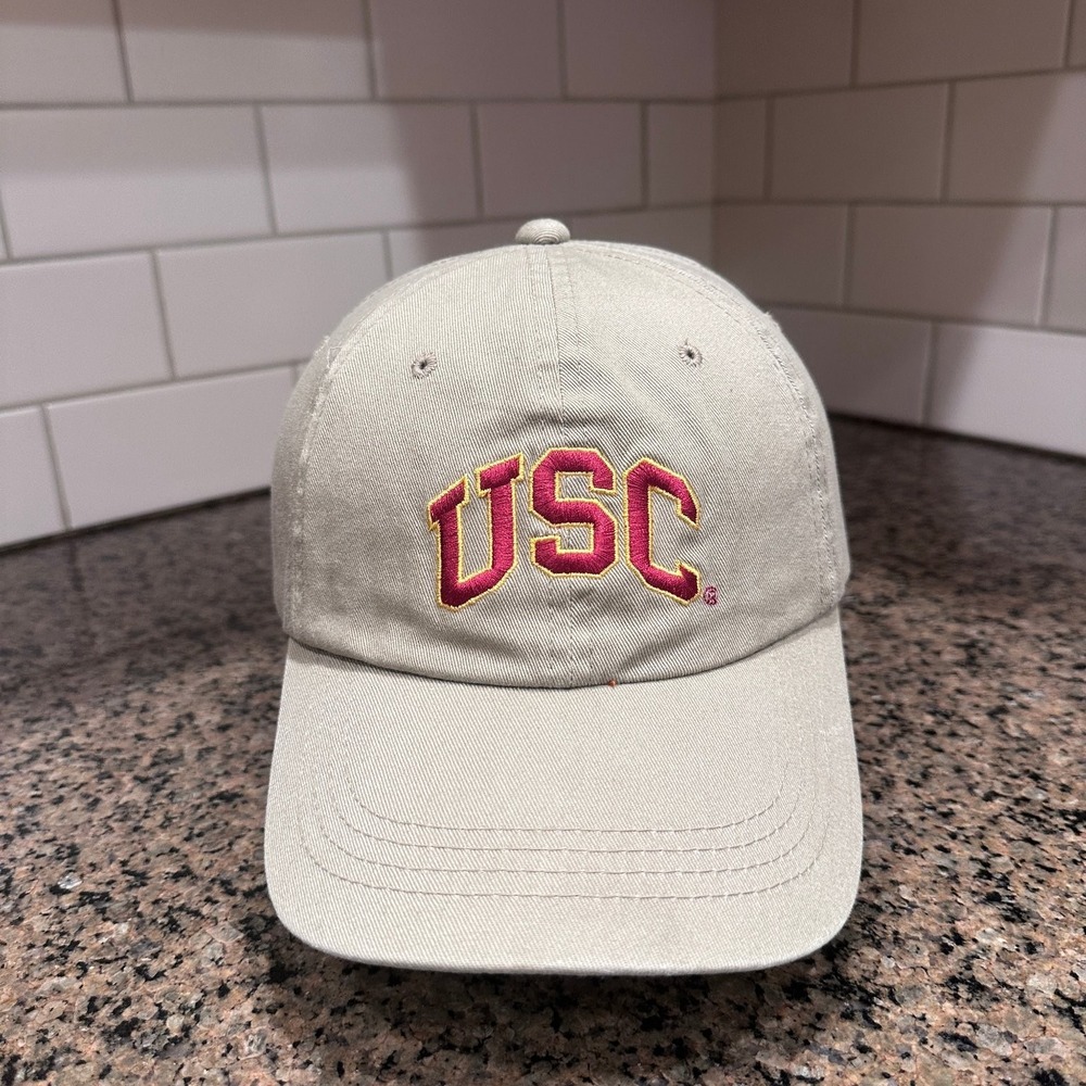 USC Trojans Signatures Dad Hat Baseball Cap Men One Size Khaki Cotton